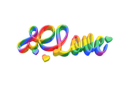 LOVE word on white background .3d  illustrationの写真素材