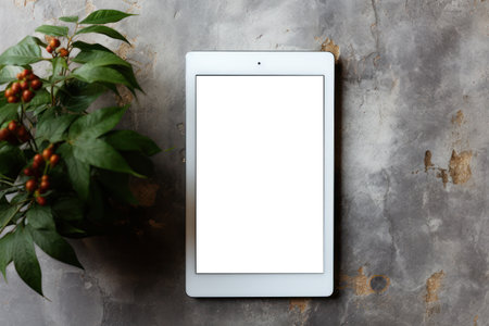 Blank Canvas - White Screen Smartphone for  Captivating Design Application. Generative AIの素材