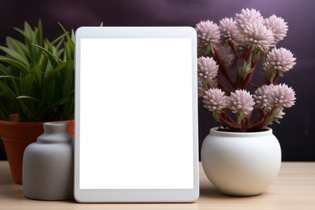 Blank Canvas - White Screen Smartphone for  Captivating Design Application. Generative AIの素材