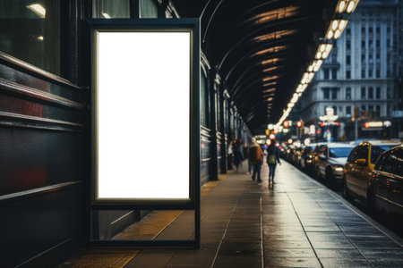 Street Billboard Showcase:  Mockup for Outdoor Advertising Sign. Generative AIの素材