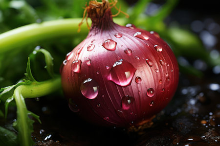Splendid Allium: Onion on a  Clean Background. Generative AIの素材