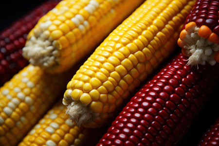 Corn Harvest: Ears of  Corn.  Generative AIの素材