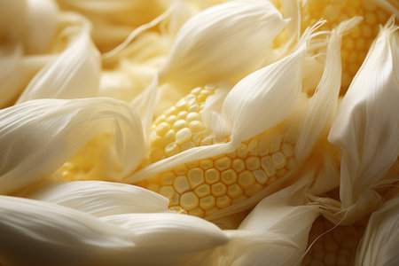 Corn Harvest: Ears of  Corn.  Generative AIの素材