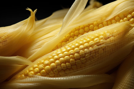 Corn Harvest: Ears of  Corn.  Generative AIの素材