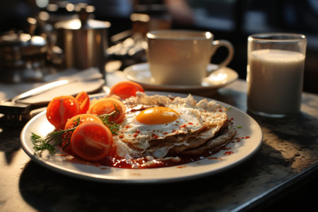 Elegant Breakfast Spread: Chic  Morning Delights. Generative AIの素材