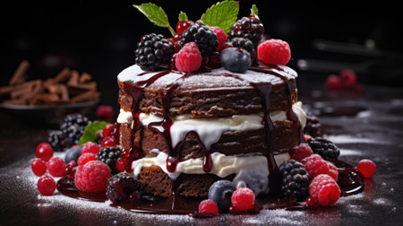 Delightful Frozen Treat: Wonderful Ice Cream with Creative  Decoration. Generative AIの素材