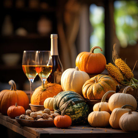 Vibrant Pumpkin Variety: Shelf with a Diversity of Pumpkin  Colors and Types - Generative AIの素材