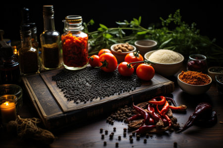 Vibrant Still Life with Colorful Vegetables. Generative AIの素材
