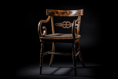 Sleek Modern Chair in an Elegant Dark Background. Generative AIの素材