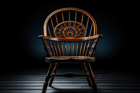 Sleek Modern Chair in an Elegant Dark Background. Generative AIの素材