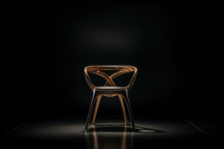 Sleek Modern Chair in an Elegant Dark Background. Generative AIの素材