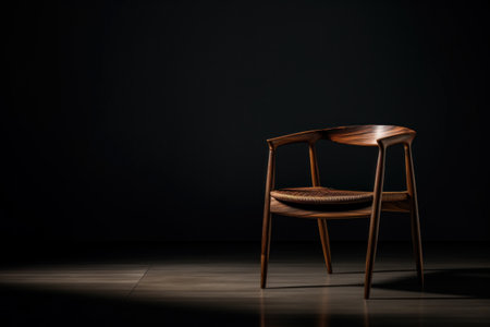 Sleek Modern Chair in an Elegant Dark Background. Generative AIの素材