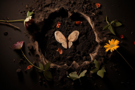 Circle of Life: A Captivating Earth Circle with Elements of Growth. Generative AIの素材