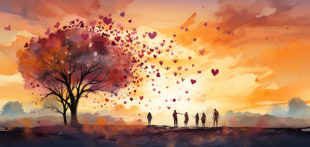 Joyful Connections: Illustration of Happiness, Friendship, and Friends. Generative AIの素材