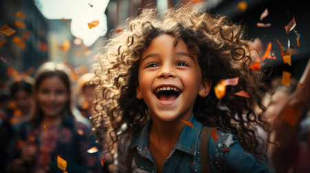 Joyful Kids at Play: Embracing  Childhood Bliss. Generative AIの素材