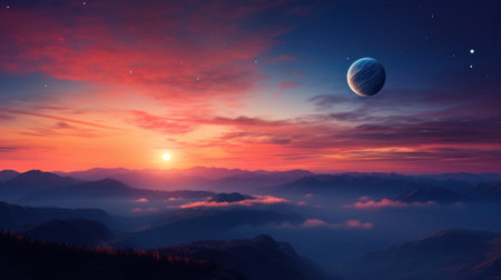 Surreal Solar System: A Celestial  Canvas of Wonders and Imagination. Generative AIの素材