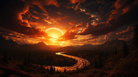 Surreal Solar System: A Celestial  Canvas of Wonders and Imagination. Generative AIの素材