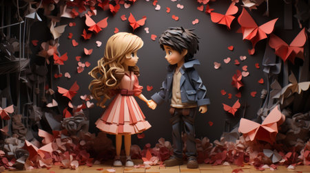 Illustrating Love: Vibrant Colors and Artistic Strokes Paint the  Essence of Affection. Generative AIの素材