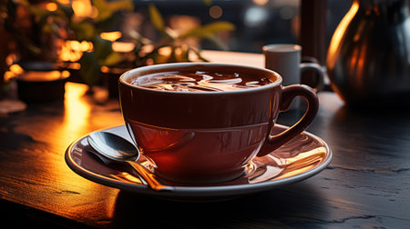 Sip in Style: Enjoying a Delightful Cup of Coffee,  Beautifully Crafted. Generative AIの素材
