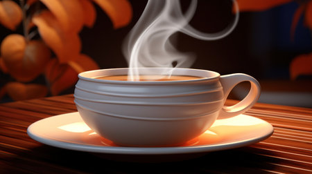 Sip in Style: Enjoying a Delightful Cup of Coffee,  Beautifully Crafted. Generative AIの素材