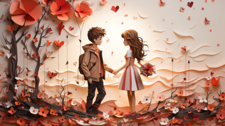 Illustrating Love: Vibrant Colors and Artistic Strokes Paint the  Essence of Affection. Generative AIの素材