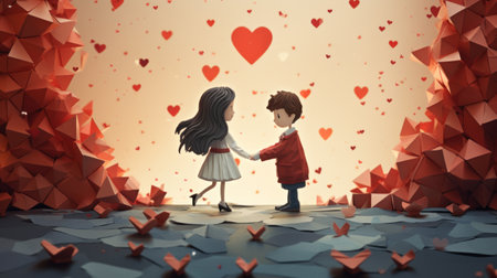Illustrating Love: Vibrant Colors and Artistic Strokes Paint the  Essence of Affection. Generative AIの素材