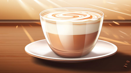 Sip in Style: Enjoying a Delightful Cup of Coffee,  Beautifully Crafted. Generative AIの素材