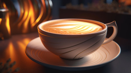 Sip in Style: Enjoying a Delightful Cup of Coffee,  Beautifully Crafted. Generative AIの素材