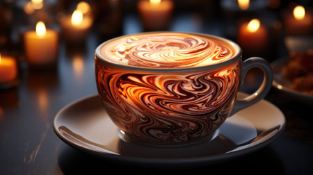 Sip in Style: Enjoying a Delightful Cup of Coffee,  Beautifully Crafted. Generative AIの素材