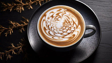 Sip in Style: Enjoying a Delightful Cup of Coffee,  Beautifully Crafted. Generative AIの素材