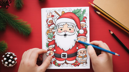 Santa's Enchanted Illustration: A Whimsical Depiction of Father  Christmas. Generative AIの素材