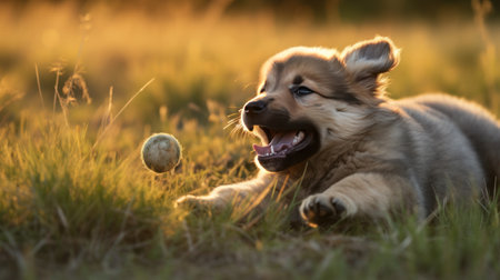 Canine Charisma Captured: A Heartwarming Portrait of  Man's Best Friend. Generative AIの素材