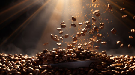 Aromatic Elixirs Unveiled: Coffee  Beans' Journey from Plantation to Cup. Generative AIの素材