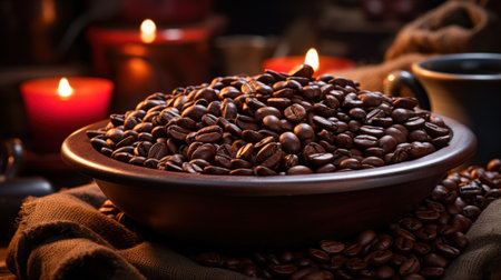 Aromatic Elixirs Unveiled: Coffee  Beans' Journey from Plantation to Cup. Generative AIの素材