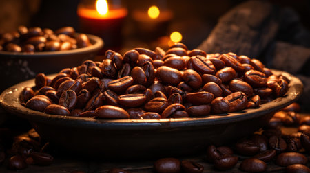 Aromatic Elixirs Unveiled: Coffee  Beans' Journey from Plantation to Cup. Generative AIの素材