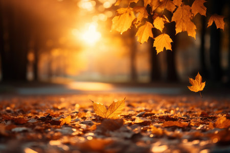 Autumn-Themed  Background: A Picturesque  Seasonal Setting. Generative AIの素材