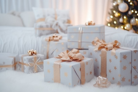 Natal-Themed Background: A Festive Holiday  Setting. Generative AIの素材