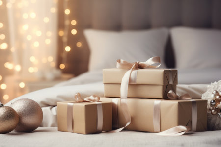 Natal-Themed Background: A Festive Holiday  Setting. Generative AIの素材