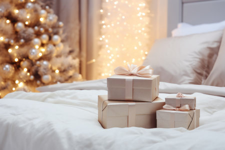 Natal-Themed Background: A Festive Holiday  Setting. Generative AIの素材