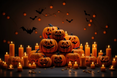 Halloween-Themed Background: Spooky Seasonal  Delights. Generative AIの素材