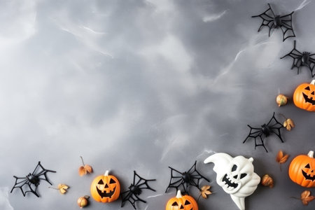 Halloween-Themed Background: Spooky Seasonal  Delights. Generative AIの素材
