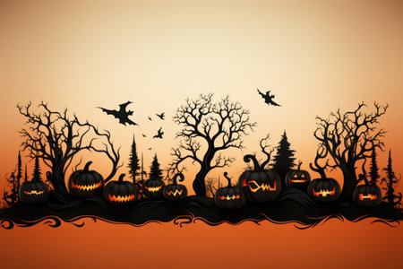 Halloween-Themed Background: Spooky Seasonal  Delights. Generative AIの素材