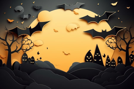Halloween-Themed Background: Spooky Seasonal  Delights. Generative AIの素材