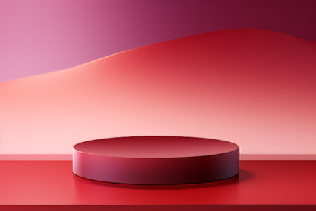 Abstract scene background. Cylinder podium on pink background. Product presentation, mock up,  show cosmetic product, Podium, stage pedestal or platform. Generative AIの素材