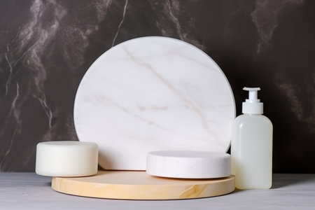Products display podium with  nature creative background. Generative AIの素材