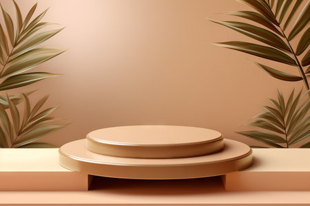 Abstract scene background. Cylinder podium on pink background. Product presentation, mock up,  show cosmetic product, Podium, stage pedestal or platform. Generative AIの素材