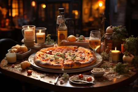 Delicious pizza with lots  of cheese and very appetizing. Generative AIの素材