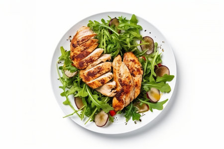 Healthy Plate: Chicken Fillet  with Salad. Generative AIの素材