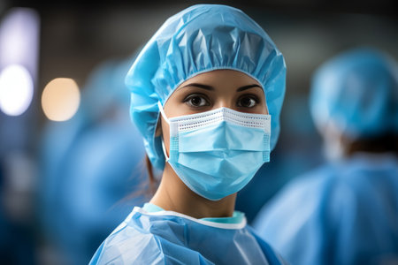 A horizontal shot of  woman Healthcare Worker. Generative Aiの素材