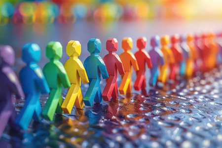 Diverse group of  individuals joining forces. Generative AIの素材